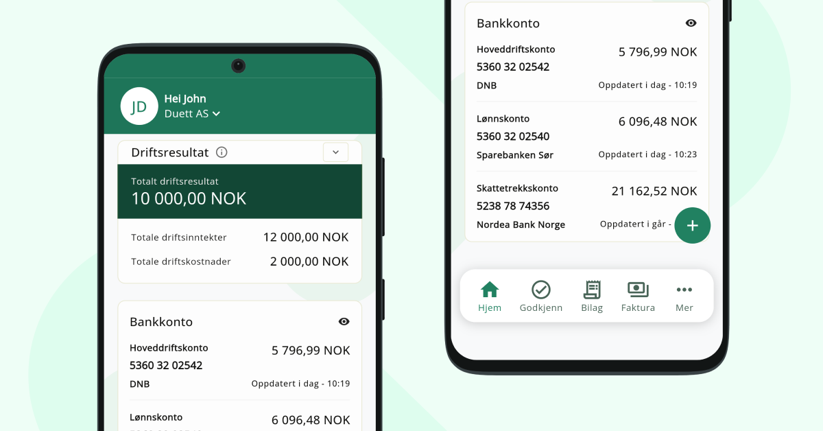 Sjekk banksaldo i sanntid